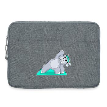 Hippopotamus Yoga Fitness Gymnastics - Laptop bag 15" - heather grey - Front