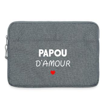 PAPOU D'AMOUR - Sacoche pour ordinateur portable 15 pouces - gris chiné - Devant