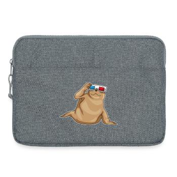 Seehund Brille - Laptoptasche 15" - Grau meliert - Vorne