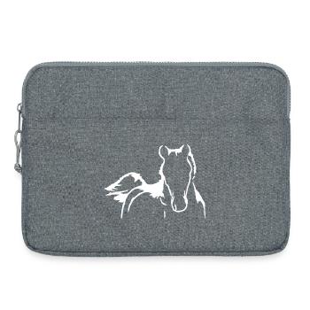 Silhouette des Pferdes - Laptoptasche 15" - Grau meliert - Vorne