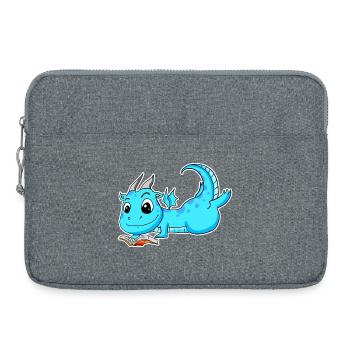 Drache Buch Lesen - Laptoptasche 15" - Grau meliert - Vorne