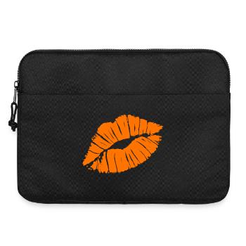 Smooch Orange Lipstick Kiss Mark Love Statement - Laptop bag 15" - black - Front