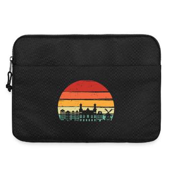 Rétro coucher de soleil sur les toits de la ville - Sacoche pour ordinateur portable 15 pouces - noir - Devant