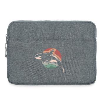 Orque rétro mer mer vintage poisson soleil lune - Sacoche pour ordinateur portable 15 pouces - gris chiné - Devant