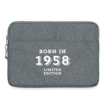 1958, Geburtsdatum, Geburtsjahr - Laptoptasche 15" - Grau meliert - Vorne