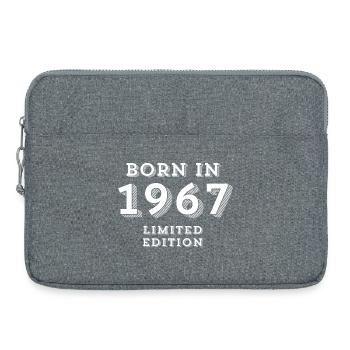 1967, année de naissance, date de naissance - Sacoche pour ordinateur portable 15 pouces - gris chiné - Devant