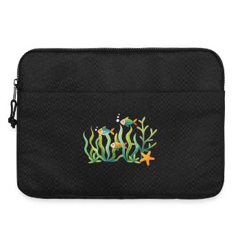 Colorful marine world with fish and corals - Laptop bag 15" - black - Front