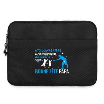 Bonne fete papa bleu ciel - Sacoche pour ordinateur portable 15 pouces - noir - Devant