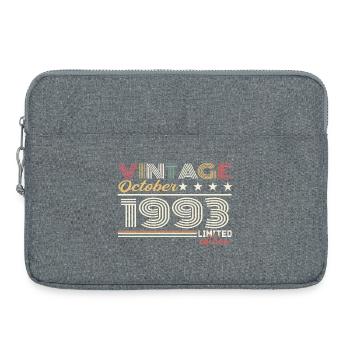 Octobre 1993 rétro anniversaire 1993 Octobre 1993  - Sacoche pour ordinateur portable 15 pouces - gris chiné - Devant