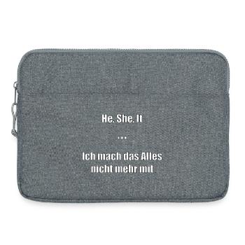 He, She, It Meme Shirt – For Teachers and Students - Laptop bag 15" - heather grey - Front