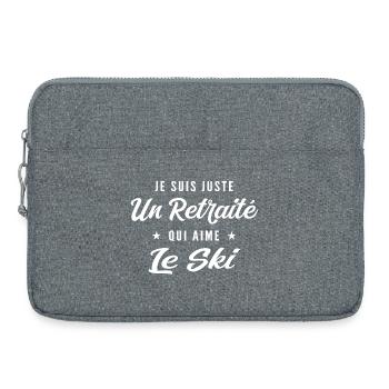 Pensionierter Skienthusiast - Laptoptasche 15" - Grau meliert - Vorne