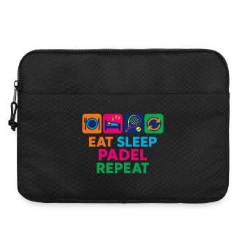 Manger, dormir, padel, répéter, drôle, padel, tennis - Sacoche pour ordinateur portable 15 pouces - noir - Devant