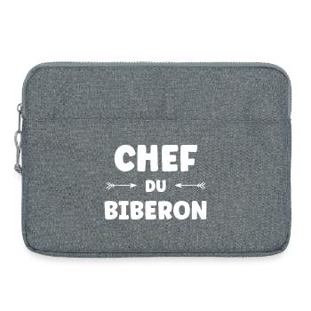 Chef du Biberon - Humour Parentale - Sacoche pour ordinateur portable 15 pouces - gris chiné - Devant