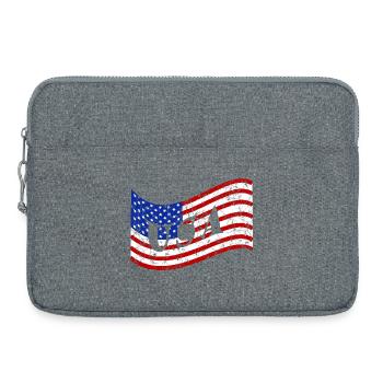 Drapeau des États-Unis - Sacoche pour ordinateur portable 15 pouces - gris chiné - Devant