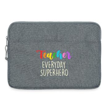 Lehrer Alltagssuperheld Design - Laptoptasche 15" - Grau meliert - Vorne