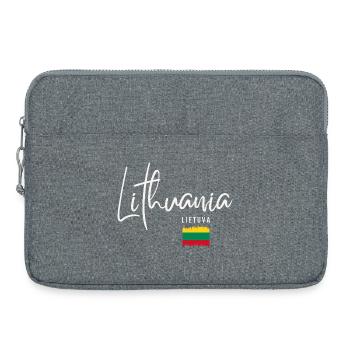 Lithuanian roots, flag of Lithuania - Laptop bag 15" - heather grey - Front