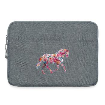 Horse Floral Pattern - Laptop bag 15" - heather grey - Front
