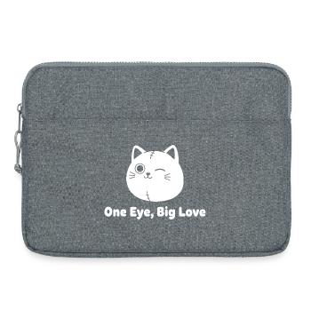 Winkekatze Patchwork Liebe - Laptoptasche 15" - Grau meliert - Vorne