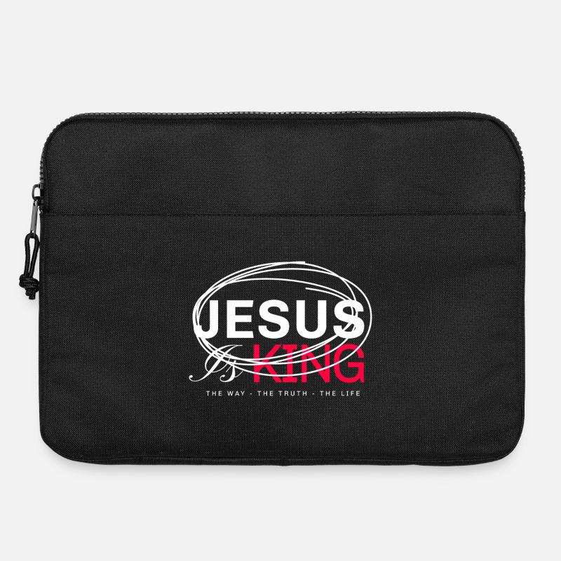 Jesus King Bold Typography - Laptop bag 15" - black