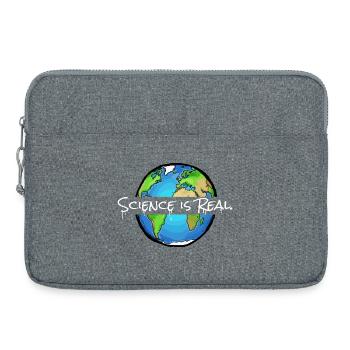 Science is Real | Globe - Laptop bag 15" - heather grey - Front