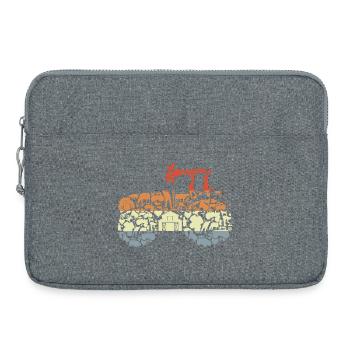 Silhouette de tracteur rétro - Sacoche pour ordinateur portable 15 pouces - gris chiné - Devant