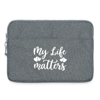 My Life Counts Hearts - Laptop bag 15" - heather grey - Front