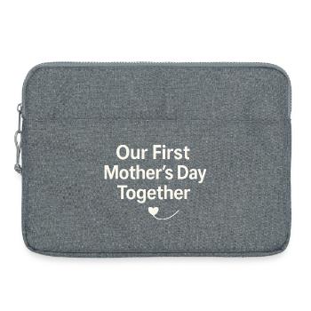 Première famille pour la fête des mères : Famille pour un cadeau de bébé maman - Sacoche pour ordinateur portable 15 pouces - gris chiné - Devant