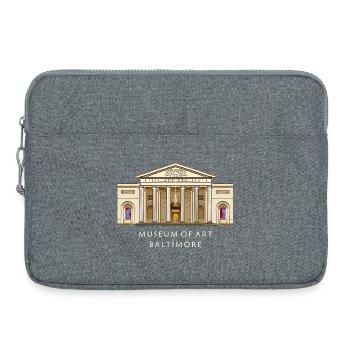 Baltimore Museum, hand-drawn illustration - Laptop bag 15" - heather grey - Front
