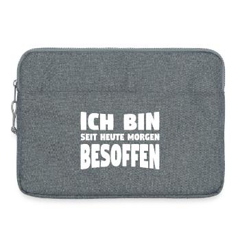 Lustige Sauf Sprüche - Laptoptasche 15" - Grau meliert - Vorne