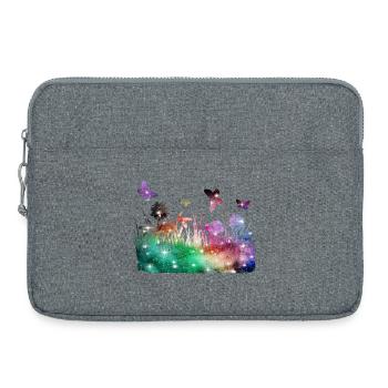 Flower Meadow Galaxy Garden Butterflies - Laptop bag 15" - heather grey - Front