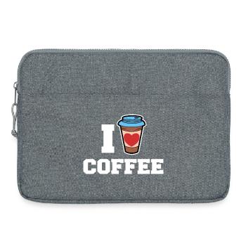 I love coffee drinking coffee lovers statement - Laptop bag 15" - heather grey - Front