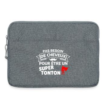 Humour Capes Super Tonton Cheveux - Sacoche pour ordinateur portable 15 pouces - gris chiné - Devant