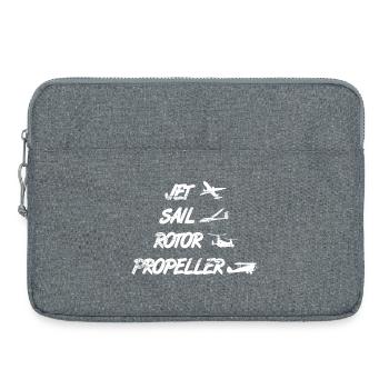 Nozzles sail rotor propeller aircraft - Laptop bag 15" - heather grey - Front