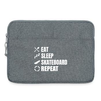 Manger, dormir, faire du skateboard, répéter - Sacoche pour ordinateur portable 15 pouces - gris chiné - Devant