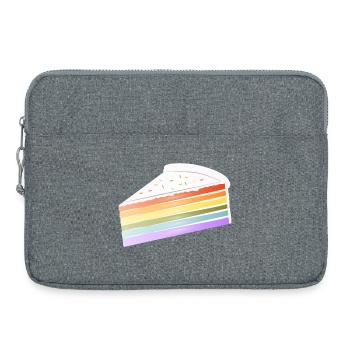 Stück Regenbogen Kuchen in zarten Pastellfarben - Laptoptasche 15" - Grau meliert - Vorne