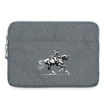 Dressurreiten Reiten Pferd dynamisch Geschenk - Laptoptasche 15" - Grau meliert - Vorne