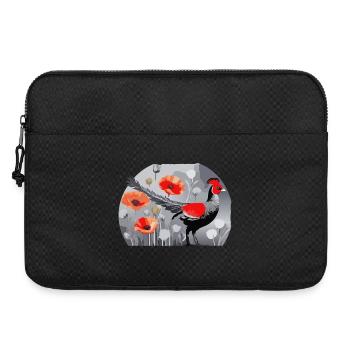 Fasanen- und Mohnblumen-Illustration - Laptoptasche 15" - Schwarz - Vorne