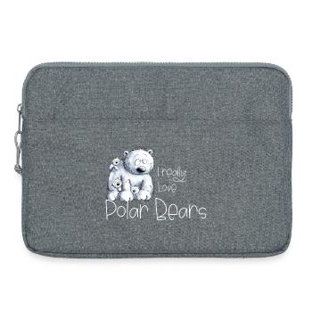 I Really Love Polar Bears Eisbär Polarbär - Laptoptasche 15" - Grau meliert - Vorne