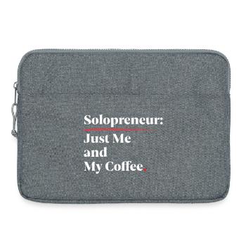 Solopreneur Vibes: Just Me & My Coffee [Weiß] - Laptoptasche 15" - Grau meliert - Vorne