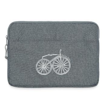 Line Art Bicycle Real Life - Laptop bag 15" - heather grey - Front