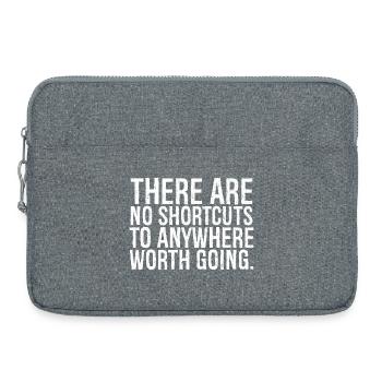 there are no shortcuts to anywhere worth going - Laptop bag 15" - heather grey - Front