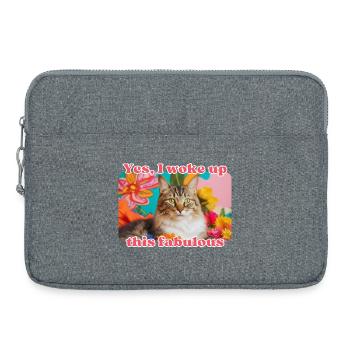 Fabulous Cat - Laptop bag 15" - heather grey - Front