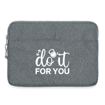 Motivierendes Fitness-Skript mit Kettlebell-Symbol - Laptoptasche 15" - Grau meliert - Vorne