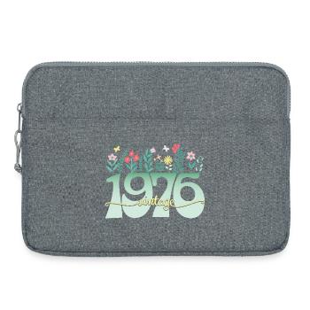 1976 Flowers 50 Years Anniversary Woman - Laptop bag 15" - heather grey - Front