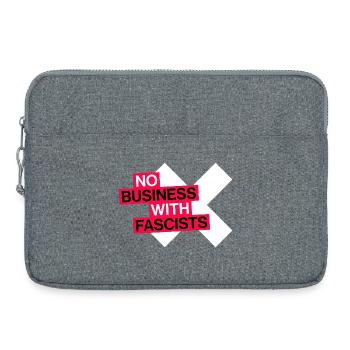 NO BUSINESS WITH FASCISTS - Laptop bag 15" - heather grey - Front