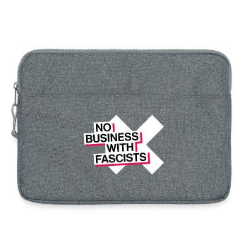 NO BUSINESS WITH FASCISTS - Laptop bag 15" - heather grey - Front