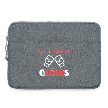 Mutige Boxhandschuhe Illustration Design - Laptoptasche 15" - Grau meliert - Vorne