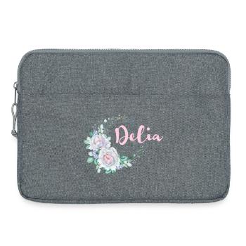 Für Delia - Laptoptasche 15" - Grau meliert - Vorne
