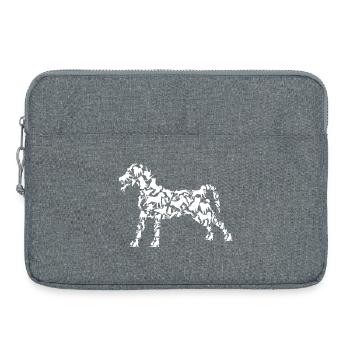 Dog Drawing - Laptop bag 15" - heather grey - Front