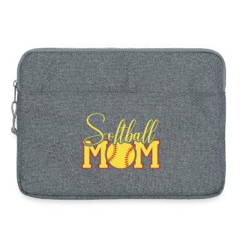 Softball Mom Ball Crest - Sacoche pour ordinateur portable 15 pouces - gris chiné - Devant